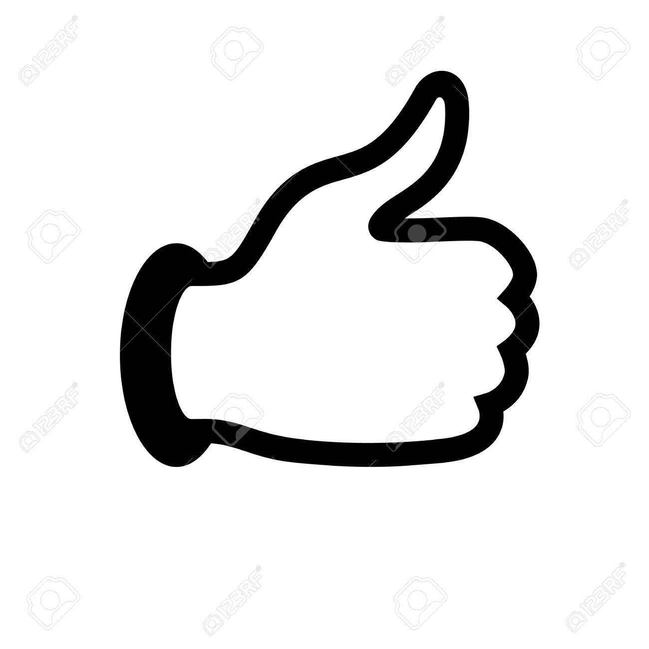 Vote thumbs up icon in black and white inverse Vector Image