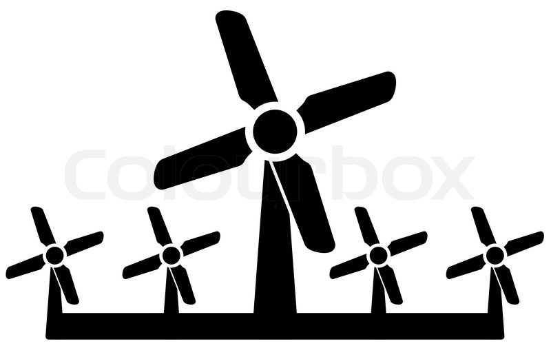 Set of wind turbines icon | Stock Vector | Colourbox
