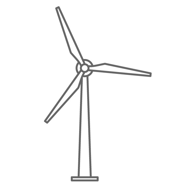 Iconathon Wind Turbine Icon  Style: Simple Black