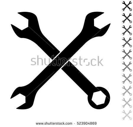 Crossed Wrench And Hammer Vector Icon. EPS 10 Royalty Free 