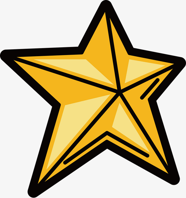 Yellow star award element cartoon icon Royalty Free Vector
