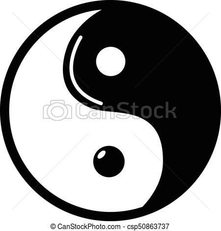 Yin yang symbol black round sticker Free vector in Adobe 