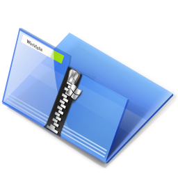 3d illustration of folder icon with zip, over white background 