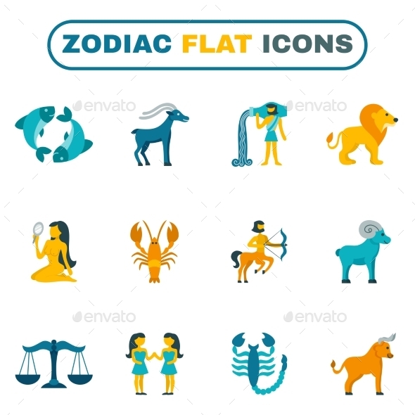Zodiac Signs Icon Set Stock Vector Art  More Images of Aquarius 