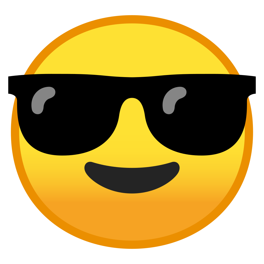 Eyewear,Emoticon,Face,Glasses,Sunglasses,Yellow,Facial expression,Smiley,Smile,Orange,Head,Nose,Cheek,Line,Icon,Vision care,Mouth,Happy,Clip art,Illustration,Circle,Pleased,Facial hair,Sticker