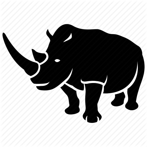 Rhinoceros,Black rhinoceros,White rhinoceros,Horn,Snout,Clip art,Black-and-white,Illustration