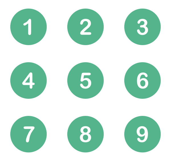 Green,Text,Line,Circle,Number,Font,Symbol,Icon