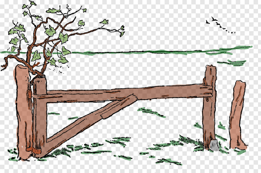  Picket Fence, Barbed Wire Fence, Wooden Frame, Tree Illustration, Wooden Fence, Wooden Board
