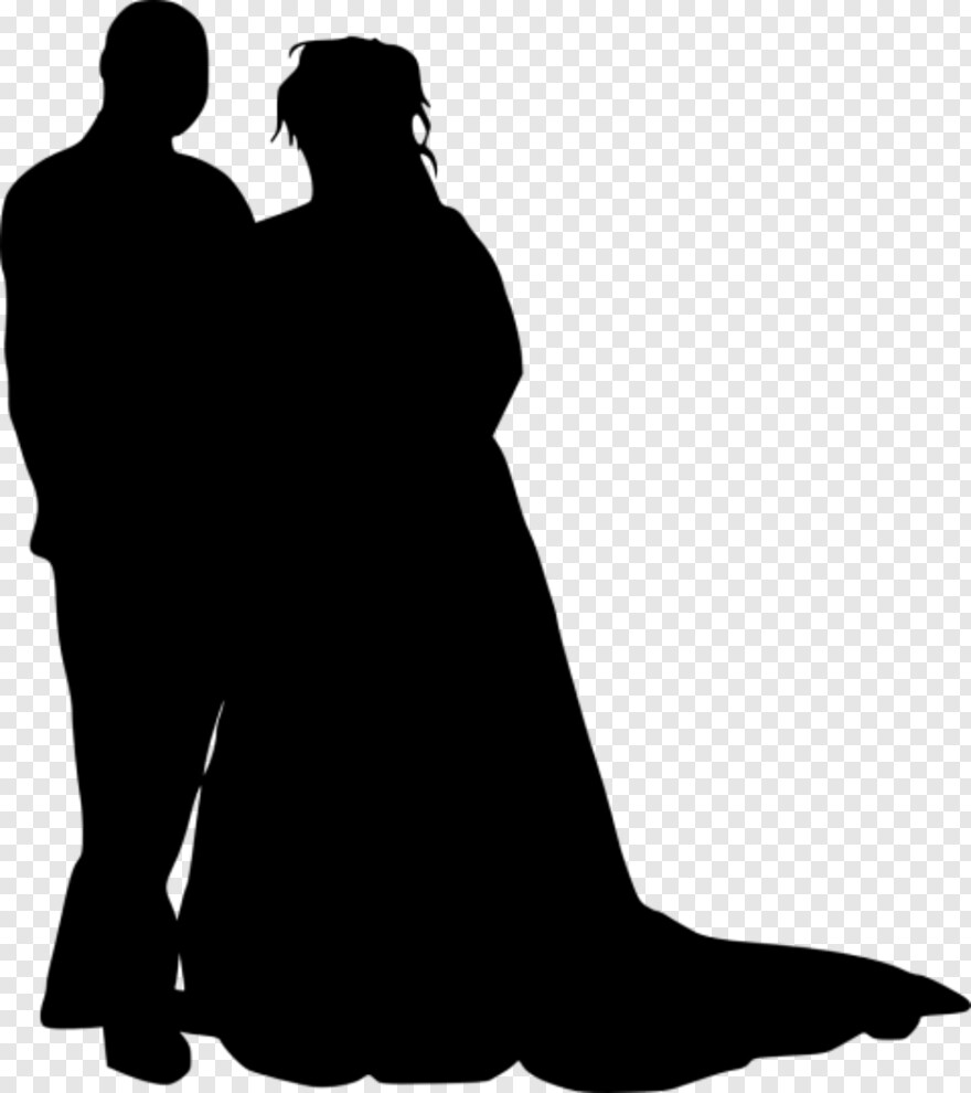 bride-and-groom-silhouette # 408786