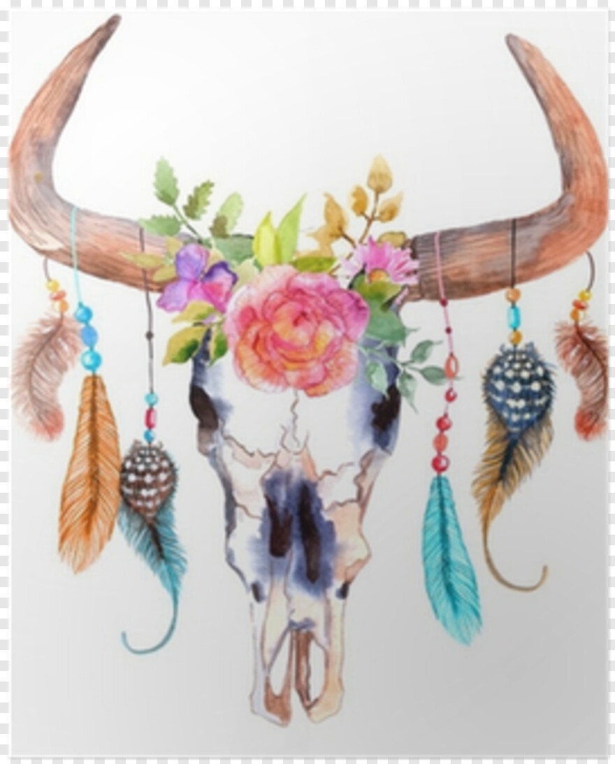  Bull Skull, Black Skull, Cow Skull, Skull Tattoo, Pirate Skull, Watercolor Flowers