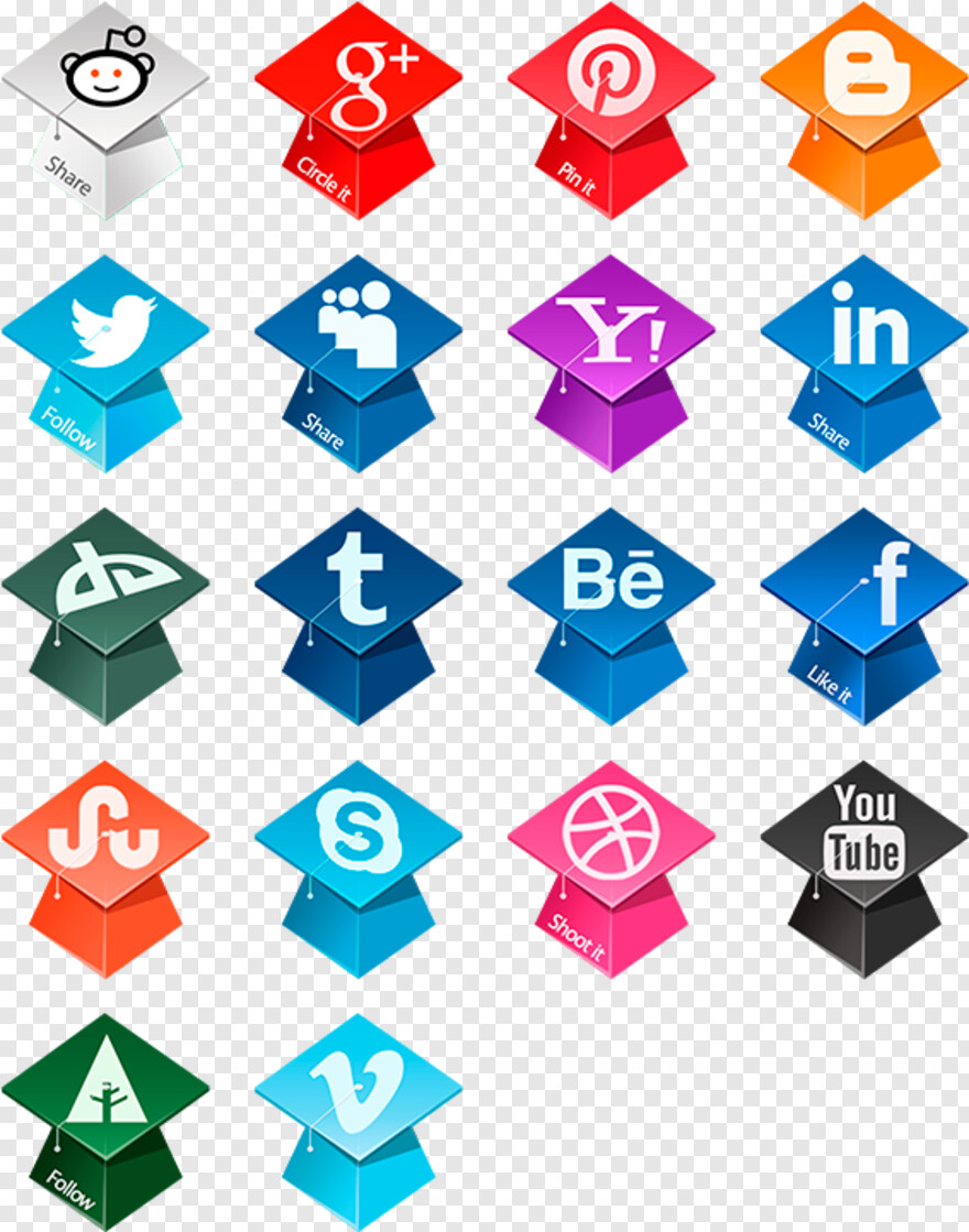  Social Media Icons, Social Media Logos, Instagram Icons, Graduation Hat, Social Media Icons Vector, Graduation Cap Vector