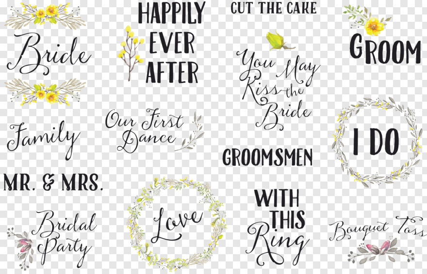  Wedding Text, Text Message Bubble, Text For Editing, Text Ribbon, Text Frame, Wedding Cake