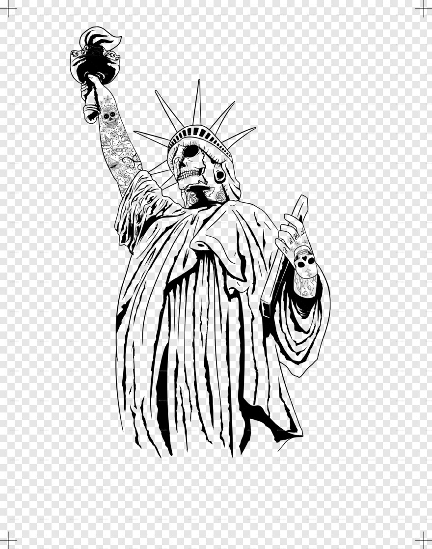  Statue Of Liberty, Skull Drawing, Statue Of Liberty Silhouette, Pirate Skull, Bull Skull, Skull Tattoo