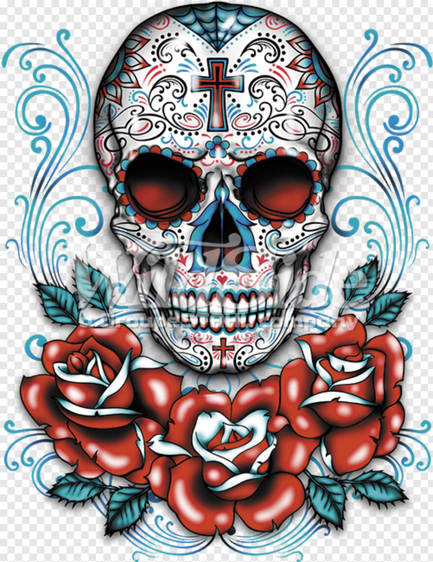 Логотипы черепа розы