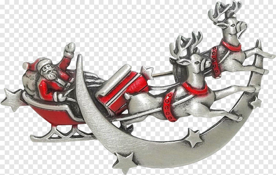 santa-sleigh-silhouette # 1110617