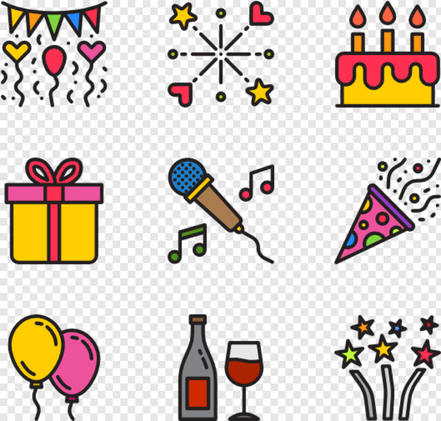  Party, Party Horn, Party Confetti, Party Banner, Party Hat, Halloween Party