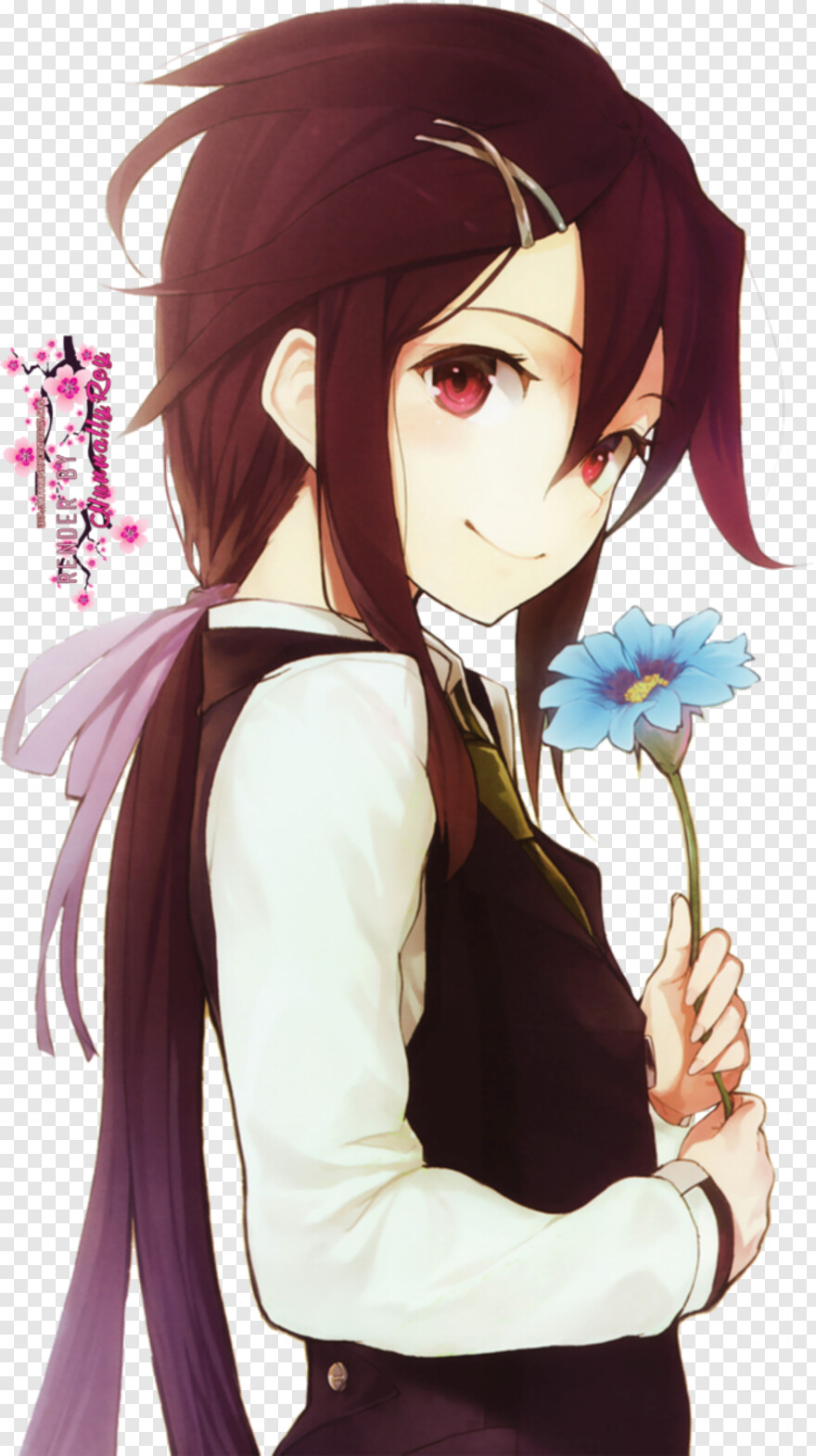 icon library anime aesthetic flowers holding