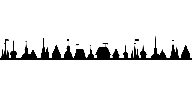 Skyline,City,Human settlement,Silhouette,Cityscape,Black-and-white