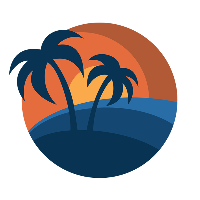 Orange,Palm tree,Clip art,Tree,Arecales,Logo,Graphics,Plant,Illustration,Electric blue,Circle,Symbol