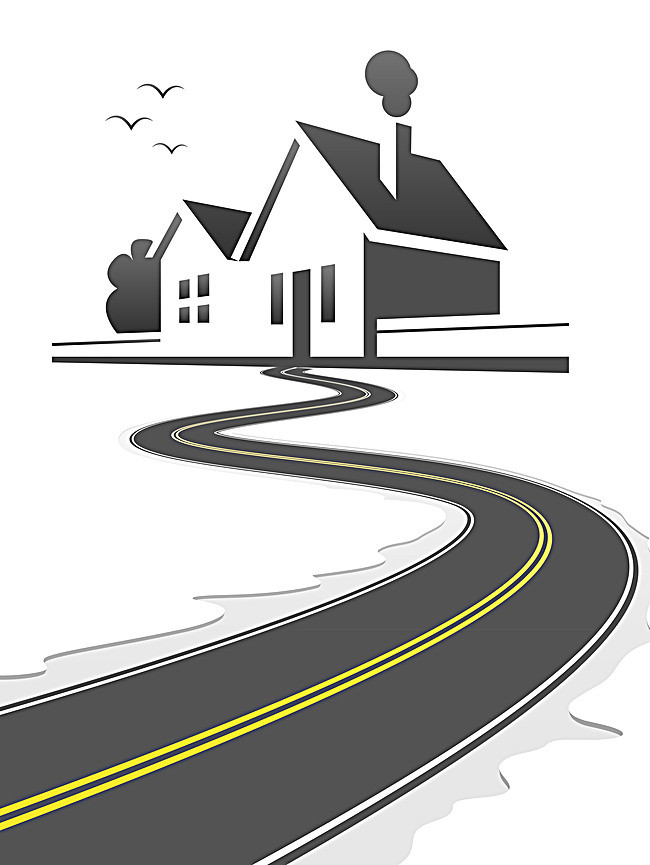 House,Illustration,Line,Roof,Residential area,Home,Road,Architecture,Real estate,Slope,Building,Black-and-white,Lane,Street,Art