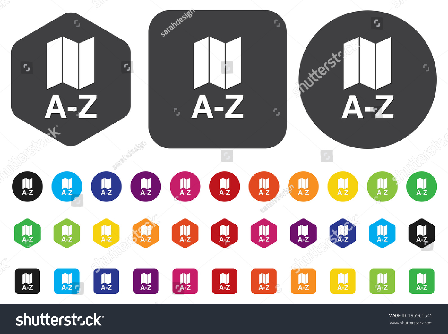 A To Z Icon Glossy Green Button Stock Photo, Picture And Royalty 