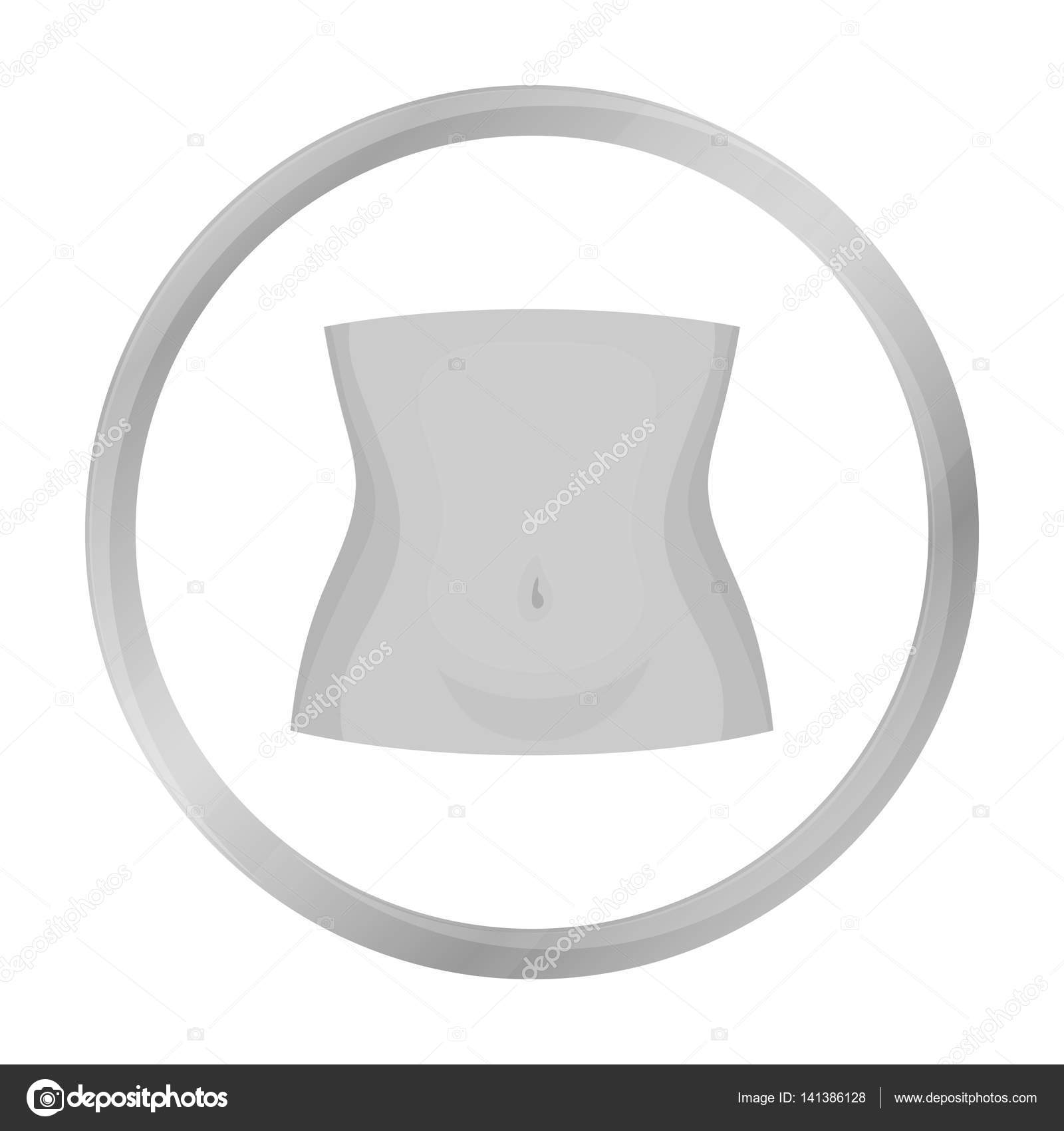 Abdomen Icon In Flat Style Isolated On White Background. Part 