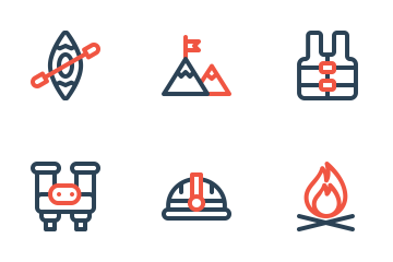 Adventure, camping, hiking, outdoors, raw, simple, walking icon 