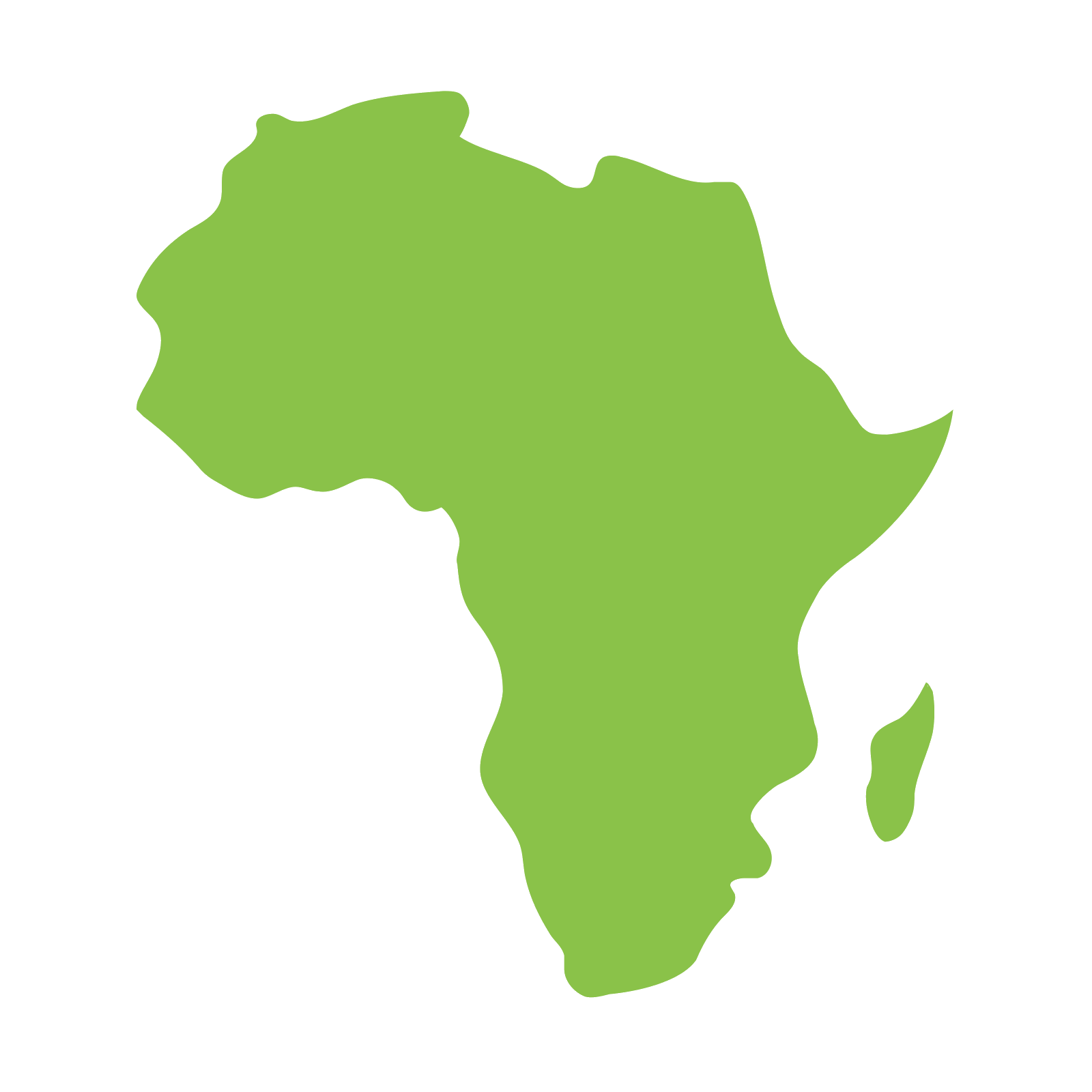 Illustration of an isolated Africa continent map icon with the 