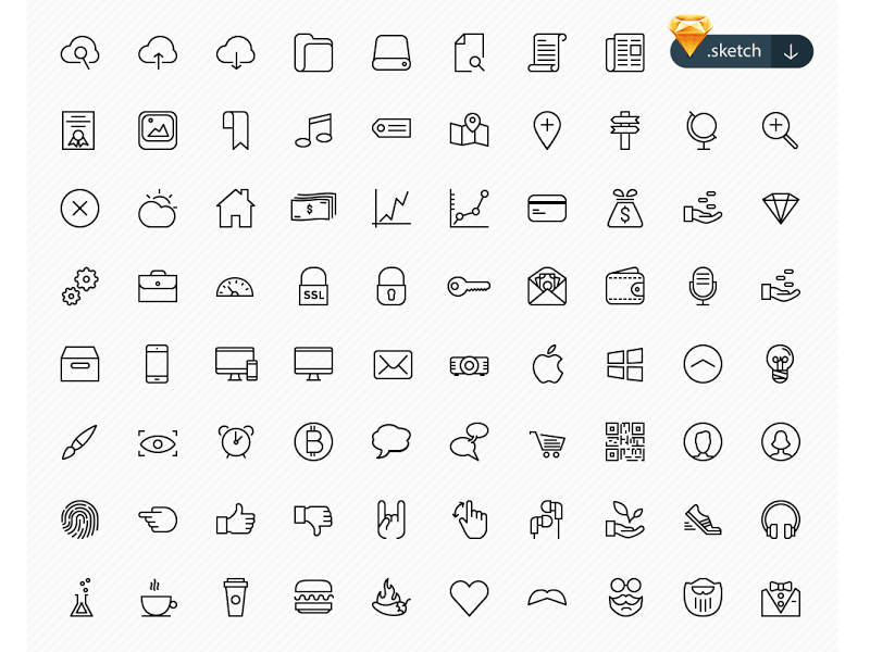 Free Icon Sets - iOS, Android, Line, Social, Flat, Web free resources for  Sketch, Figma, Adobe XD - Sketch App Sources - Page 1