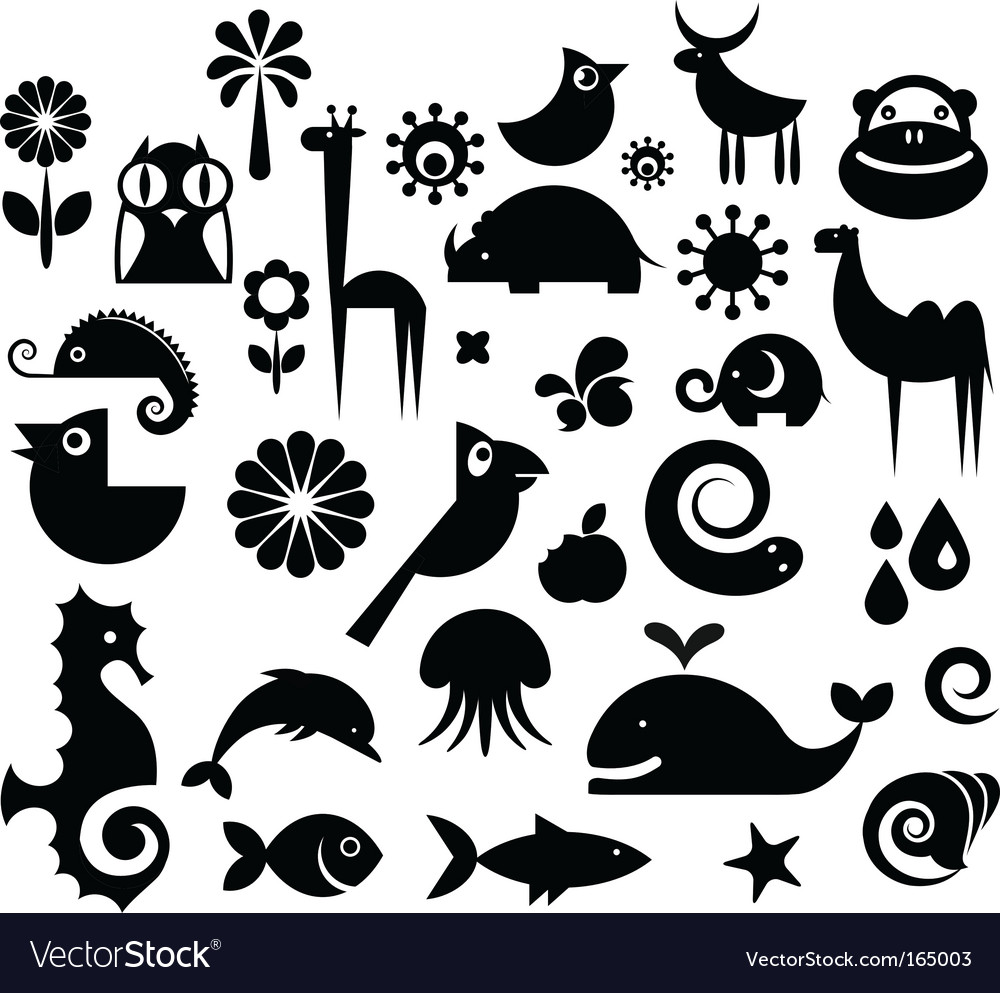 Animal Icon Set Rounded Vector Stock Vector Art  More Images of 