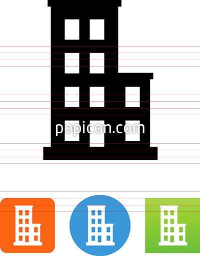 Apartment Buildings Icon On Black And White Vector Backgrounds 