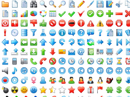 A set of free icons in a size of 24x24 picturing lots of symbols 