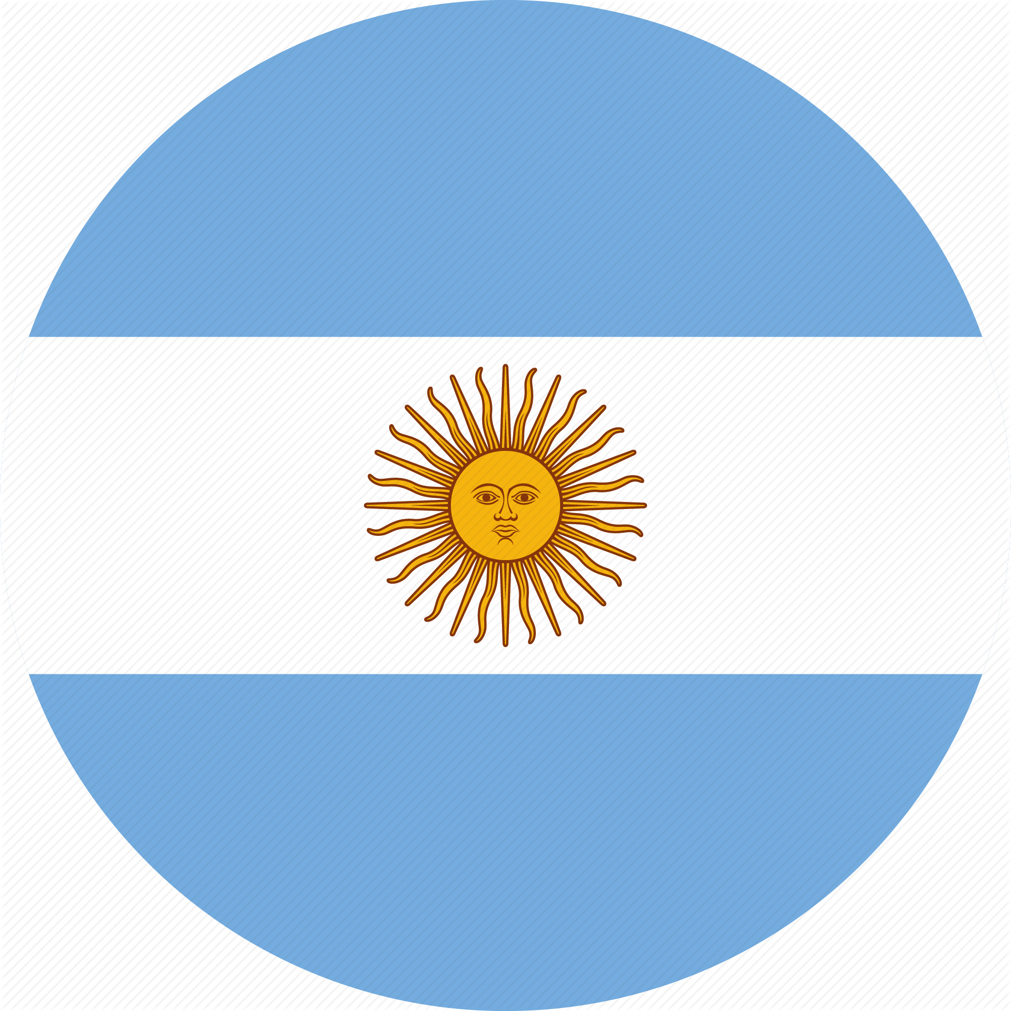 Round Flag Icon Of Argentina Isolated On White Stock Photo 