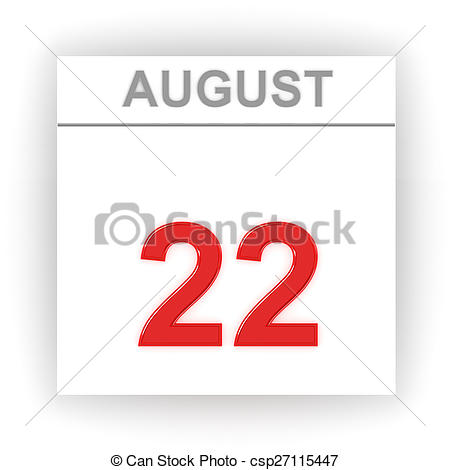August 2. Isometric Calendar Icon With Shadow.Vector Stock Vector 