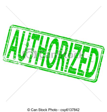Rubber stamp with text not authorized inside, vector clip art 