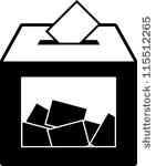 Illustration Of A Long Shadow Coloured Ballot Box Icon With A 