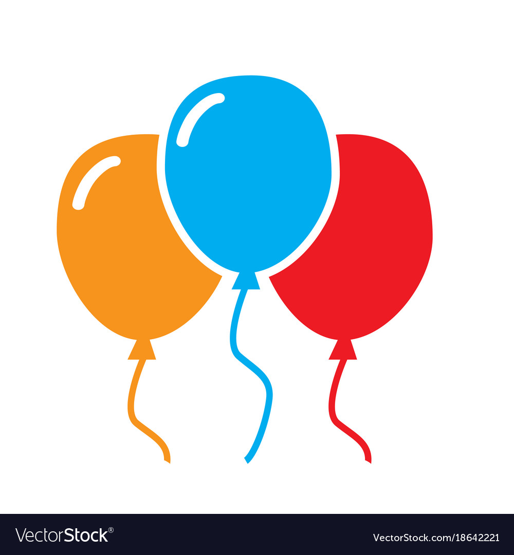 Three balloon icon on white background balloon Vector Image