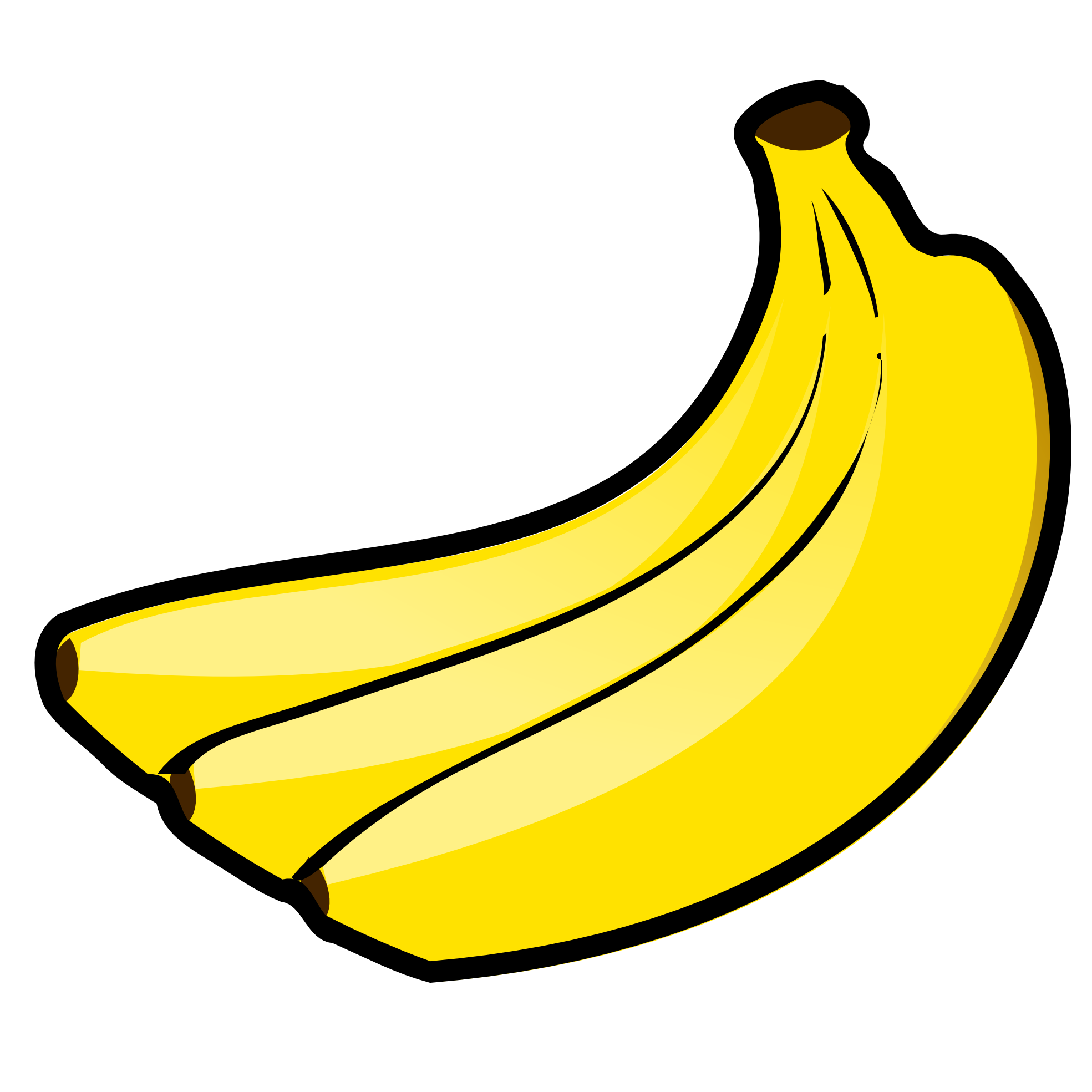 Banana family,Banana,Yellow,Fruit,Cooking plantain,Plant,Saba banana,Clip art,Food,Produce,Vegetarian food,Graphics