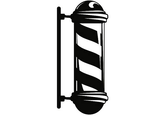SI-SC-9015 BARBER SALON BEAUTY SCALPMASTER BARBER POLE CLING DECAL 