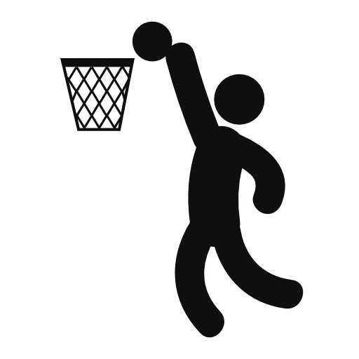 Basketball drawing player icon grunge silhouette decor Free vector 