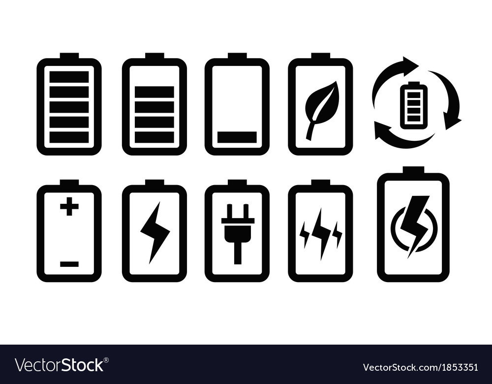 Simple Illustrated Battery Icon Charge Level Stock Vector 