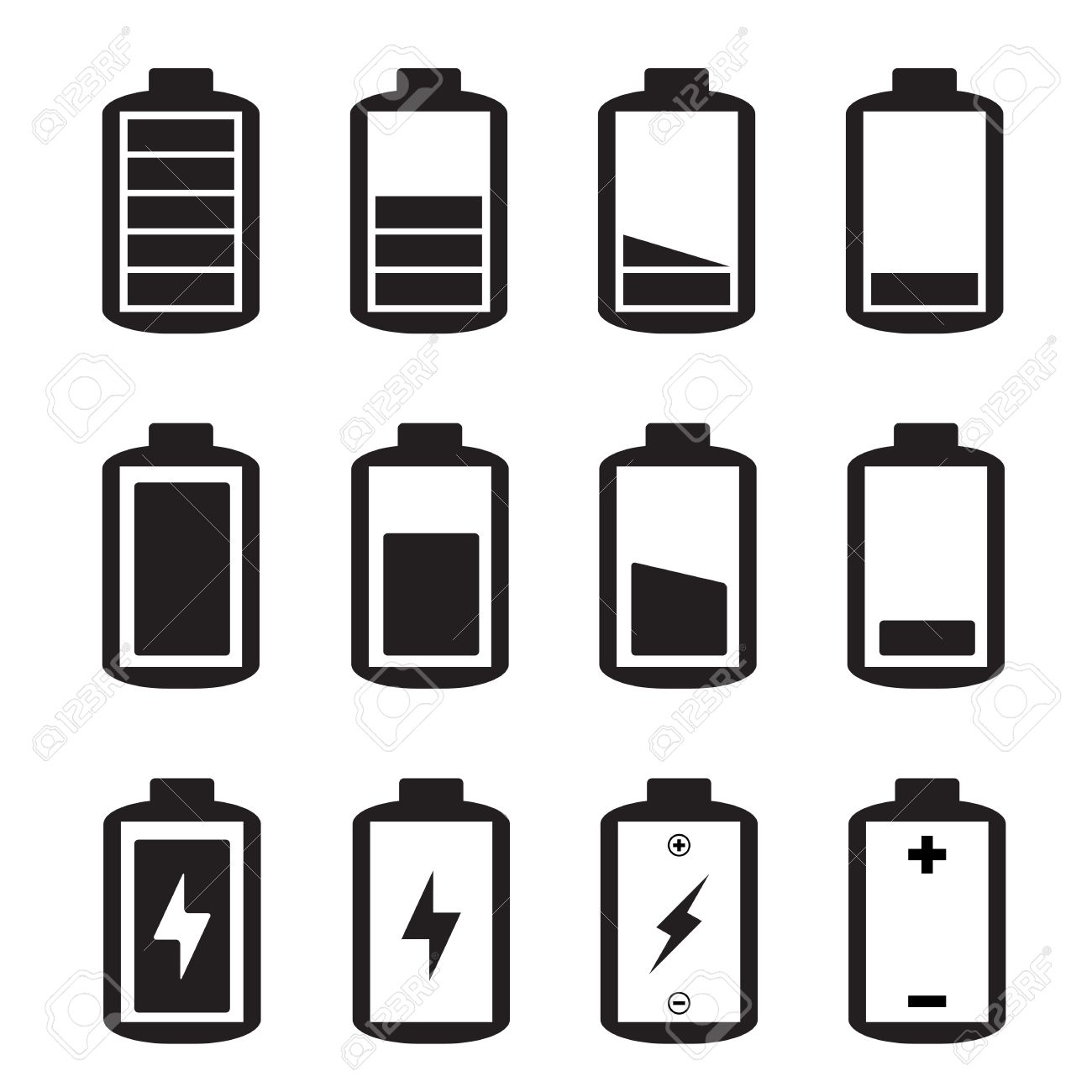 Battery status with three quarters charged Icons | Free Download