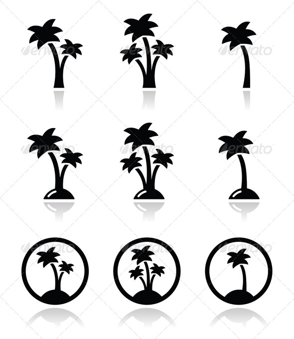 Summer Beach Time Black And White Vector Icon Set Stock Vector Art 