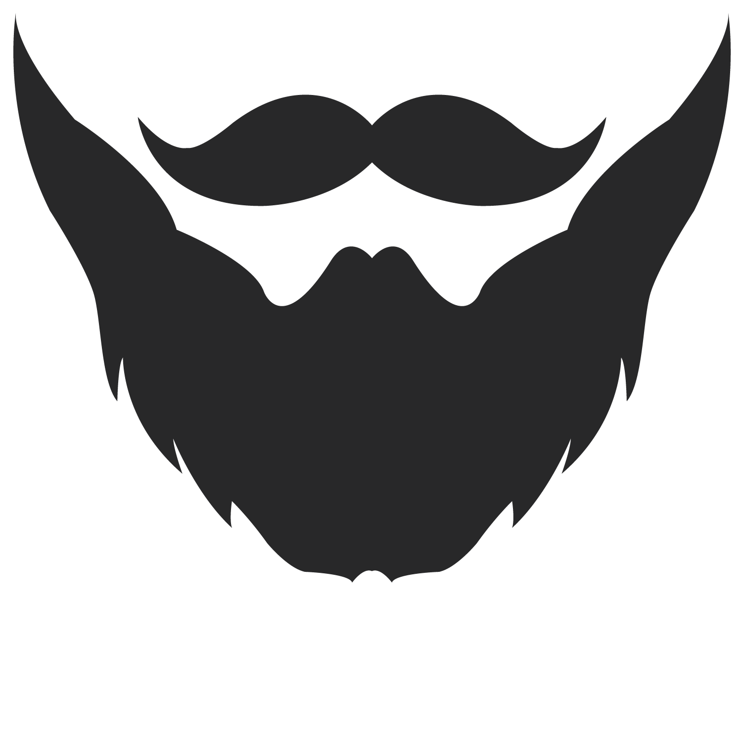 Bearded men face, hipster character. Fashion silhouette, avatar 