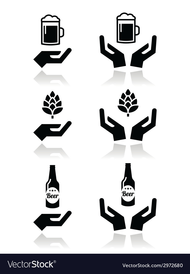 Vector Black Beer Icon Hops All Stock Vector 94015756 - 