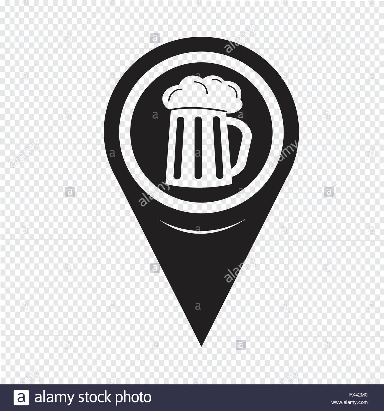 Beer glass pub simple icon on white background. Vector 