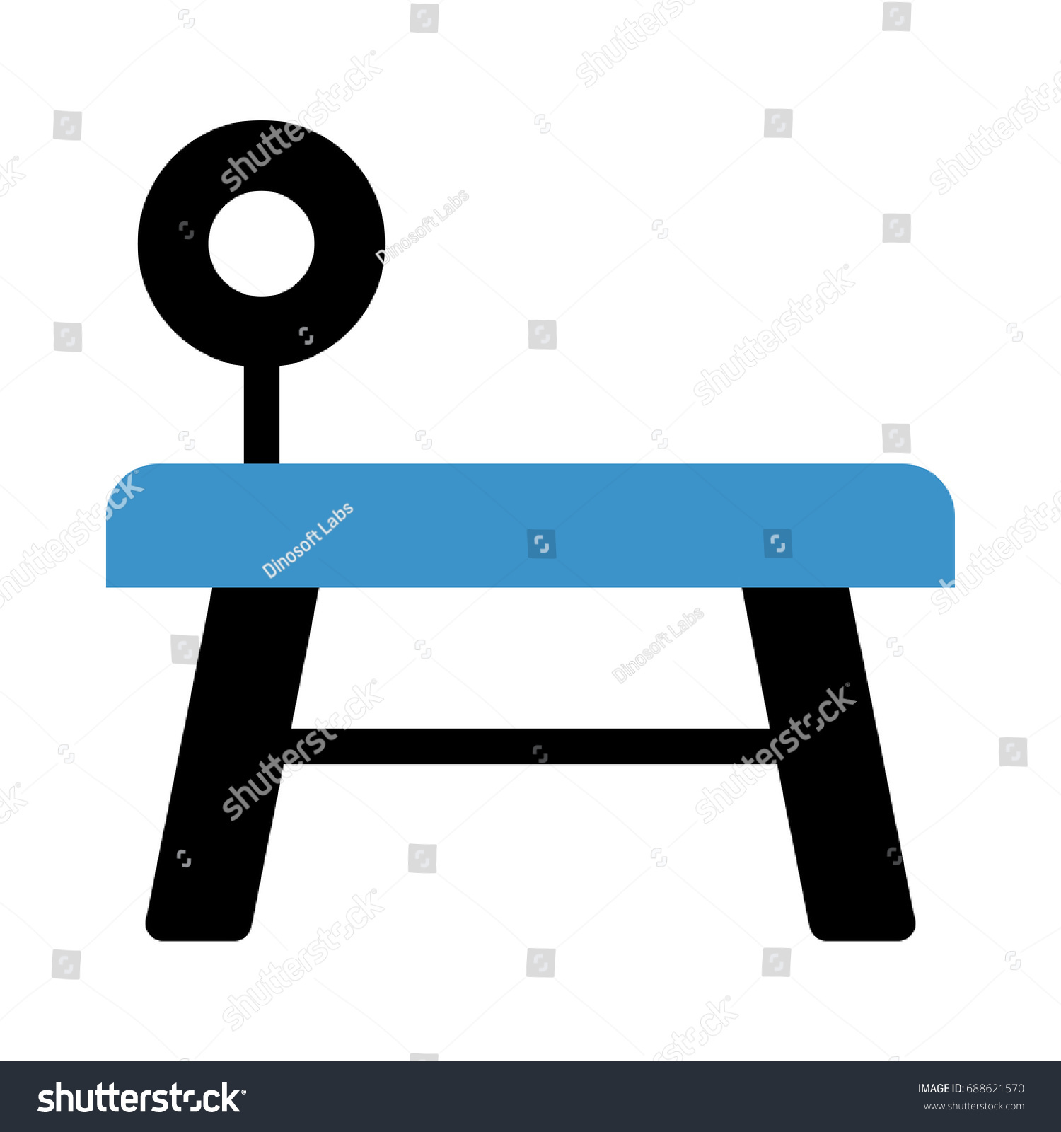 Bench Press Icon On Flat Color Circle Buttons Vector Art | Getty 