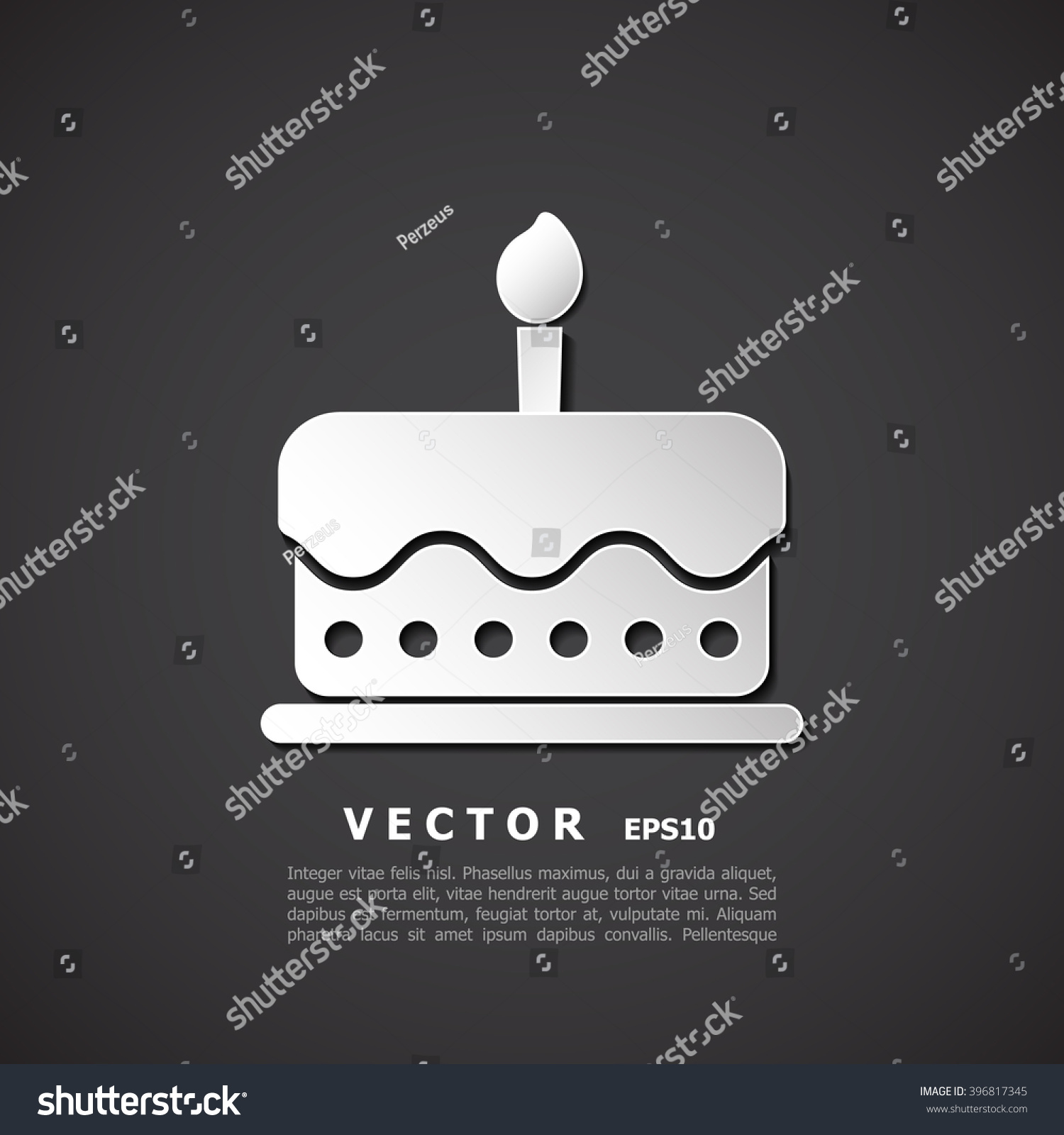 Birthday Cake Icon Vector Happy Birthday Stock Vector 698609965 