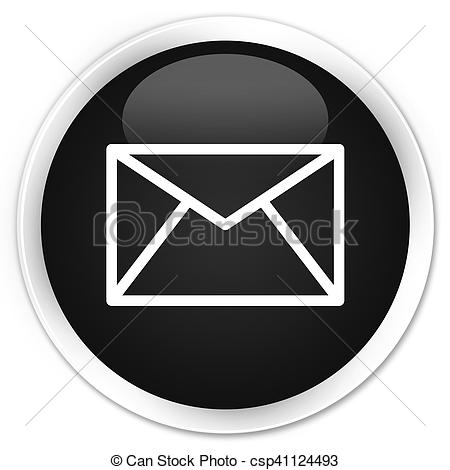 New email outline symbol in black circular button - Free interface 