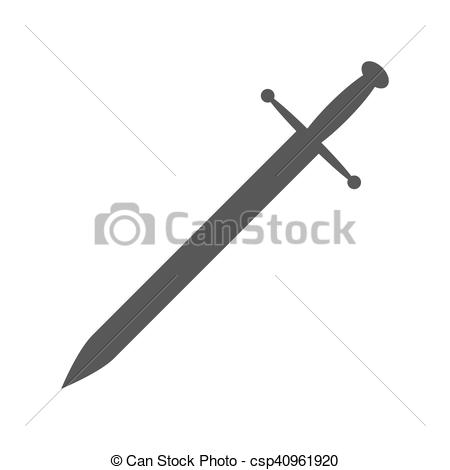Two-handed sword icon in black style isolated on white background 